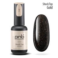 PNB УФ/ЛЕД Шок Топ, светоотражающий золотой, глянцевый/UV/LED Shoсk Top PNB, Gold, No Whipe, 8 ml