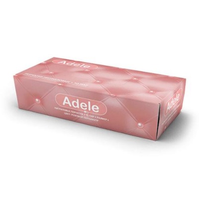 Перчатки нитриловые Adele (розовый перл.) р.M 50 пар/уп