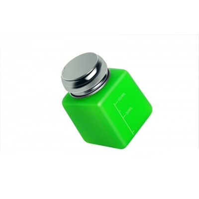 Помпа для жидкости (непрозрачный пластик, с металлической крышкой, зеленая), 120 мл