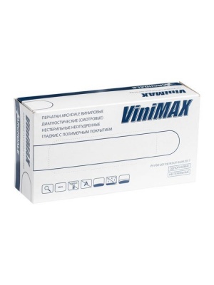 Перчатки смотр.винил. н/о ViniMax р. XL белые