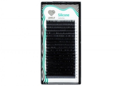 Ресницы черные Lovely "Silicon" 20 линий (0,10, 15 мм, изгиб D)
